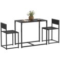 thumbnail image 1 of HOMCOM Industrial Dining Table Set for 2, Small Kitchen Table and Chairs, 1 of 10