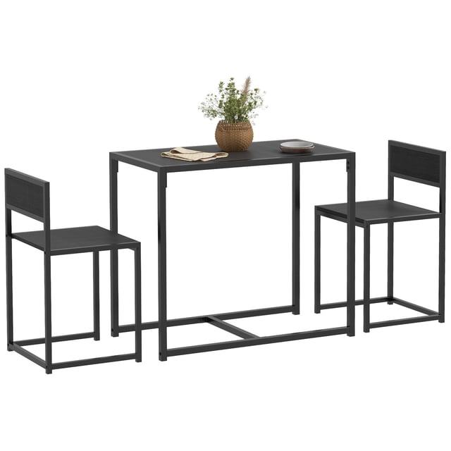 HOMCOM Industrial Dining Table Set for 2, Small Kitchen Table and Chairs