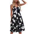 thumbnail image 1 of Pisexur Robe Sans Manches à Col en V Femmes Mode Été Bord de Mer à Bretelles Sans Manches Col en V Imprimé Robe Décontractée Hauts pour Femmes en Liquidation, 1 of 8