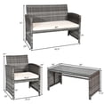 thumbnail image 2 of Gymax 4PCS Patio Outdoor Rattan Furniture Set w/ Cushioned Chair Loveseat Table, 2 of 10