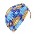 thumbnail image 4 of Ladies Turban Polyester Reusable Washable Foldable Decorative Cap Indoor Outdoor Walking Working Head Bonnet Beanie Blue, 4 of 7
