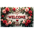 thumbnail image 2 of Welcome Floral Banner Backdrop for Party Decorations Photography Props Event Decor Heart Background Rose Arrangement Valentines Day Occasions, 2 of 4