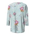 thumbnail image 5 of Pompotops T-shirt Ample Imprimé pour Femme Blouse à Manches 3/4 Col Rond Hauts Décontractés Liquidation, 5 of 5