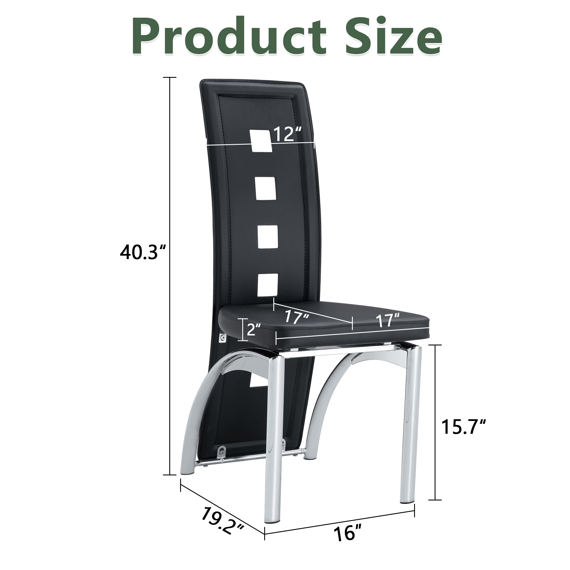 Noble House Modern Minimalist 2-Piece Dining Chair Set