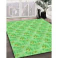 thumbnail image 3 of Ahgly Company Machine Washable Indoor Square Transitional Emerald Green Area Rugs, 5' Square, 3 of 7