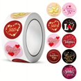 thumbnail image 2 of SNNROO 500pcs Romantic Valentine‘s Day Stickers - 1-Inch Round Love & Gift Seals for Envelopes  Baking  Bouquets & Crafts - Perfect for Party Decorations & Gift Wrapping, 2 of 6