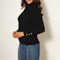 thumbnail image 5 of Lenpel Women's Turtleneck Sweaters Lightweight Long Sleeve Slim Ribbed Knit Pullover Tops Fall Fashion Outfits(Black,Large), 5 of 5
