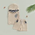 thumbnail image 3 of Gupgi 2PCS Baby Boy Summer Clothes Sleeveless Plaid Hooded Tank Tops+Shorts Set, 3 of 9