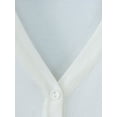 thumbnail image 2 of Innerwin Cardigan Sweater V Neck Ladies Coat Fall Solid Color Loose Outwear White L, 2 of 3