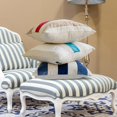 thumbnail image 5 of Decorative Blue 16"x16" (40x40 cm) Throw Pillow Covers, Velvet & Linen Patchwork Throw Pillows For Sofa, Striped Pattern Modern Style - Velvet Band Turquoise, 5 of 5