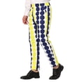 thumbnail image 4 of INSPIRE CHIC Men's Casual Geometric Printed Color Block Flat Front Dress Pants 38 Black Yellow, 4 of 7