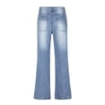 thumbnail image 4 of LSLJS Jeans Décontractés pour Femmes à Mi-Déchirures, Ourlet Effiloché, Pantalon Grand, 4 of 9