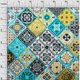 thumbnail image 3 of oneOone Polyester Lycra Dark Teal Blue Fabric Abstract Traditional Craft Projects Decor Fabric Printed By The Yard 56 Inch Wide, 3 of 4