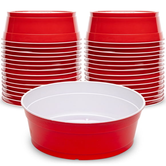 GoSports Party Dog Disposable Red Cup Style Pet Food Bowls for Cats and Dogs - Large and Small Sizes 60 oz