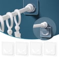 thumbnail image 3 of Support de Tringle à Rideau de Douche 4 Pcs Support de Tringle à Rideau pour Salle de Bain Sans Perçage Crochets de Tringle Transparents pour Salle de Bain Salon, 3 of 6