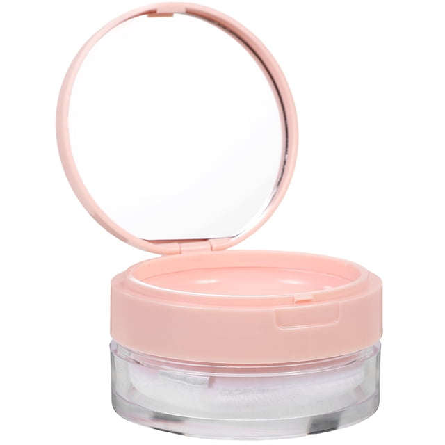 Étui de Maquillage Portable avec Miroir pour Ranger la Poudre Libre Rose Matériau ABS Conception à Double Couche