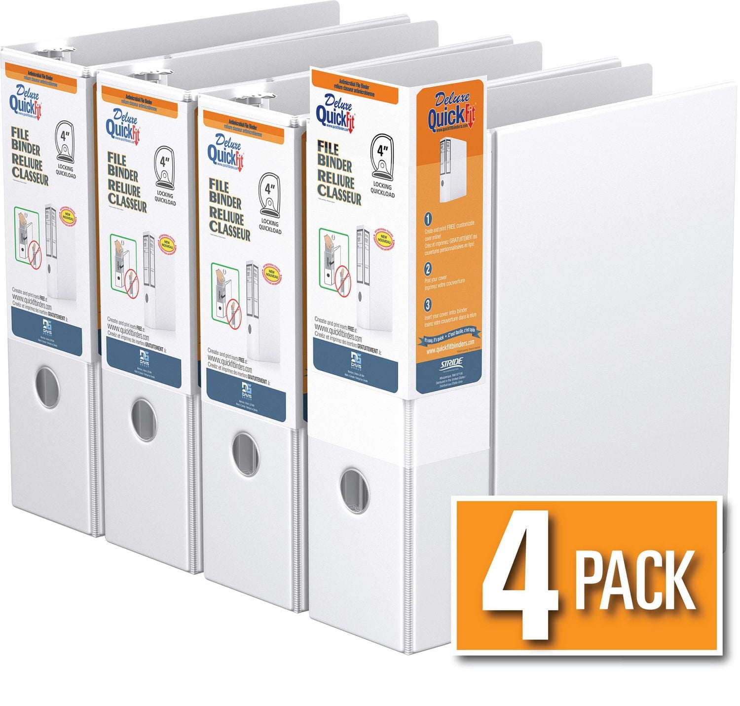 QuickFit® Heavy Duty File Binder, Quickload D Ring, 6 Pack, 4"