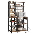 thumbnail image 1 of Ourlova Bakers Rack with Power Outlet, Microwave Stand with 2 Wire Drawer, Industrial Coffee Bar Station, 7-Tier Kitchen Bakers Rack with Large Storage, 1 of 7