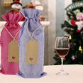 thumbnail image 4 of 10 Pcs Linen Wine Bag Wine Gift Bag 35*15Cm Reusable Wine Bottle with Rope and Label, 4 of 8