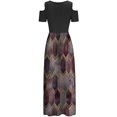 thumbnail image 4 of Robes d'Été pour Femmes 2022 Robe Décontractée Élégante pour Femmes à Épaules Dénudées avec Poches, Imprimé Floral, Maxi à Manches Courtes, 4 of 5