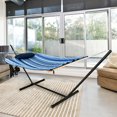 thumbnail image 4 of Gymax Ensemble de Chaise Hamac Balançoire Lit Suspendu avec Support en Acier Robuste Porte-Gobelet, 4 of 8