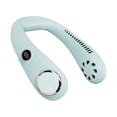 thumbnail image 1 of Ventilateur de Cou Portable Rechargeable Sans Pales à 3 Vitesses, Vent Réglable, Sortie de Vent 360°, Écran d'Affichage Numérique LED, Vert Pâle, 1 of 8