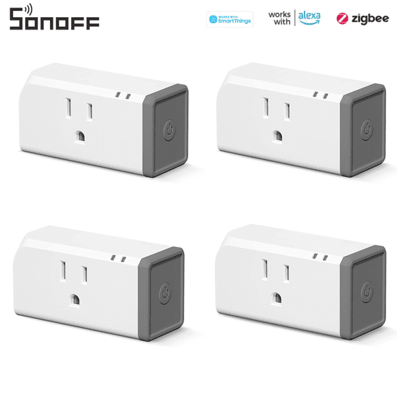 SONOFF S31 Lite Mini Zigbee Smart Plug Works with Alexa SmartThings , ETL FCC Certified,Smart Outlets Smart Home 4Packs