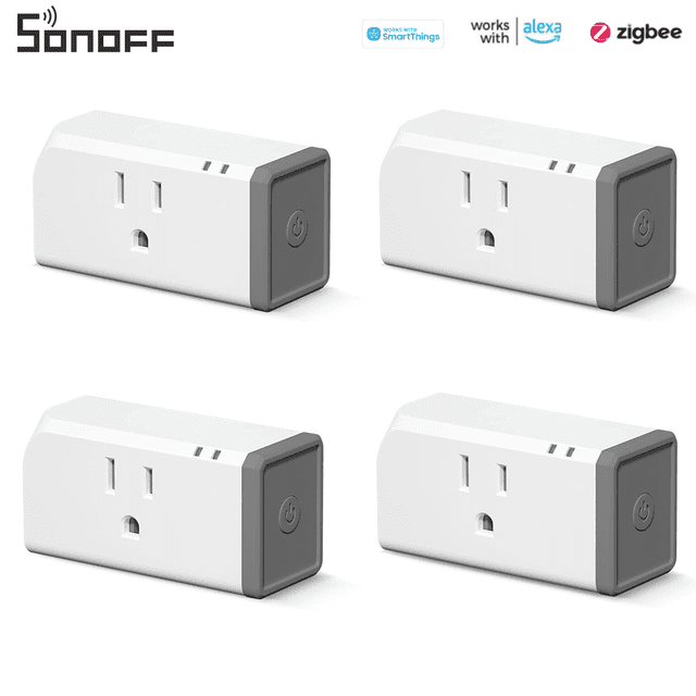 SONOFF S31 Lite Mini Zigbee Smart Plug Works with Alexa SmartThings , ETL FCC Certified,Smart Outlets Smart Home 4Packs