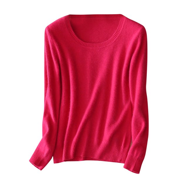 AherBiu T-Shirts à Manches Longues pour Femmes, Couche de Base, T-Shirt, Couleur Unie, Col Ras du Cou, Blouse Confortable