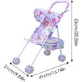 thumbnail image 4 of LAICAIW Poussette pour Poupée, Poussette Réaliste pour Poupée, Poussette pour Poupée Pliable pour Enfants, Poussette Pliable pour Poupées, Jouets de Jeu d'Imitation pour Enfants, Poussette de Jeu avec Poignée Confortable, 4 of 7