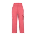 thumbnail image 4 of GreatBaby Girls Solid Color Cargo Jogger Pants Multi-Pocket Trousers with Drawstring Kids Casual Fall Spring Everyday Bottoms, 4 of 6