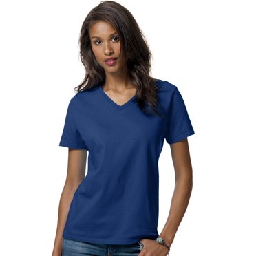 Hanes ComfortSoft Relaxed Fit Women`s V-neck T-Shirt - Best-Seller, XL