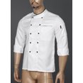 thumbnail image 3 of zdhoor Unisex Mens Womens Double-Breasted Chef Coat Cooks Jacket Chef Works Kitchen Cooking Uniform White Long Sleeve L, 3 of 7