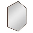 thumbnail image 1 of Kate and Laurel Rhodes Mid-Century Modern Hexagon Wall Mirror, Walnut Brown, 31x22-Inches, 1 of 5
