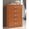 thumbnail image 2 of Hodedah Five Drawer Contemporary Wooden Chest in Cherry Finish, 2 of 6