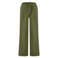 thumbnail image 3 of MAWCLOS Men Trousers Elastic Waist Sweatpants Drawstring Pants Baggy Party Solid Lounge Army Green 5XL, 3 of 9