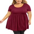 thumbnail image 1 of Tunique Grande Taille pour Femmes Manches Courtes Roses Vertes Hauts 3X Col Rond Vêtements Été Fluide Vêtements de Maternité Chemise, 1 of 6