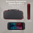 thumbnail image 2 of Carrying Case for Nintendo Switch 2, Hard Shell & Waterproof Portable Travel Carry Case Game Storage Bag for Switch 2025 Game Accessories with 2 Screen Protectors, Black, 2 of 7