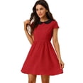 thumbnail image 1 of INSPIRE CHIC Robe pour Femme à Col Claudine, au-Dessus du Genou, avec Fermeture Éclair Dissimulée au Dos, 1 of 6