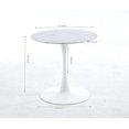 thumbnail image 3 of Velets Tulip Mid Century Modern Dining Table/Coffee Table with Round Top & Pedestal Base, Functional Table for Dining & Living Room - Perfect for Breakfast Nooks & Kitchens (White-Marble Top, 32"), 3 of 5