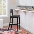 thumbnail image 2 of Linon Torino Contemporary 31" Bar Stool Padded Faux Leather Seat in Black Wood, 2 of 10