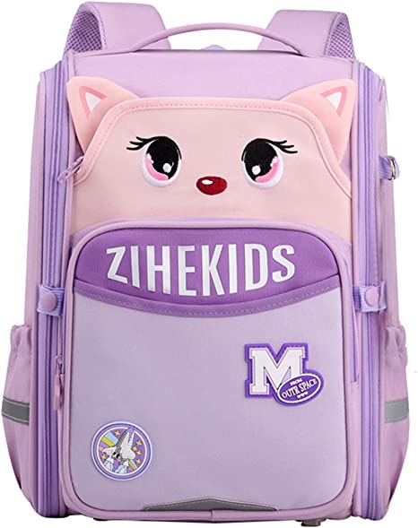 Jinsinto Boys Girls Casual Daypack Primary School Backpack Elementary School Bag for 3-6 Grade Students(Purple,23 Liters)
