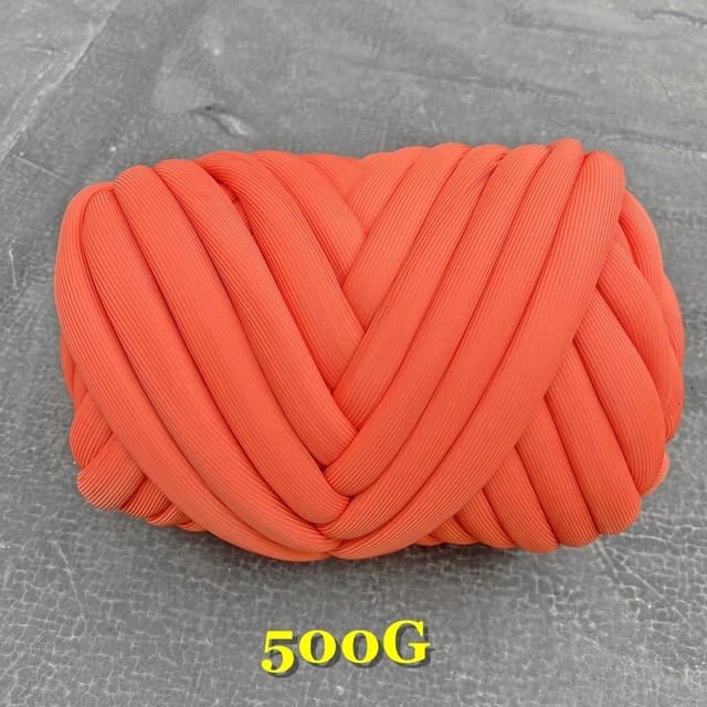 New Striped Core Spun Crochet Yarn Ice Silk Feeling Polyester Cotton Rope for Handbag Pet Nest Fashion Home Decoration