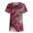 thumbnail image 4 of zanvin T-Shirt pour Femmes Décontracté à Manches Courtes Long Tee Surdimensionné Hauts Tunique d'Été Blouse à Col Rond, 4 of 5