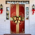thumbnail image 3 of BotaniNest Rideau de Porte Rouge et Or Élégant pour Vacances Intérieur et Extérieur Fête d'Hiver Joyeux Porte Suspendue, 3 of 6