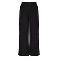 thumbnail image 4 of Chbgutlmr Pantalon Cargo pour Femmes Taille Élastique Jambe Droite Extérieur Ample Décontracté Pantalon de Randonnée Automne, 4 of 6