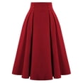 thumbnail image 1 of Jupe Décontractée pour Femme avec Poches Vintage Taille Haute Plissée, 1 of 7