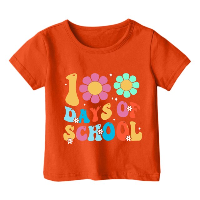 FhsagQ The 7th Of July Garçon et Fille Mode Décontractée Imprimé Col Rond Ample Manche Courte T-Shirt Haut Fille Printemps The 7th Of July T-Shirts Taille 6X-7 Tout-Petit Fille T-Shirts d'Été Pâques Orange 8-9 Ans