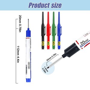 Long Head Deep Hole Marker Pens 20mm Deep Reach Markers Markers Carpenter Ink Marker Pens Construction Markers Marking Tool Metal Marking Pen Long Nose Marker 5ml