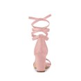 thumbnail image 4 of BLISSFUL STEP Edition Women's Lace Up and Ankle Strap Block Heel Sandals Light Pink 9, 4 of 8